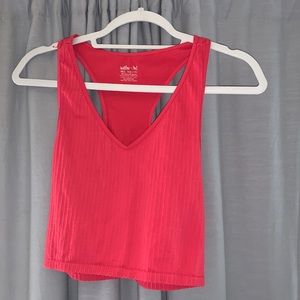 Willow and Root pink racer back crop top